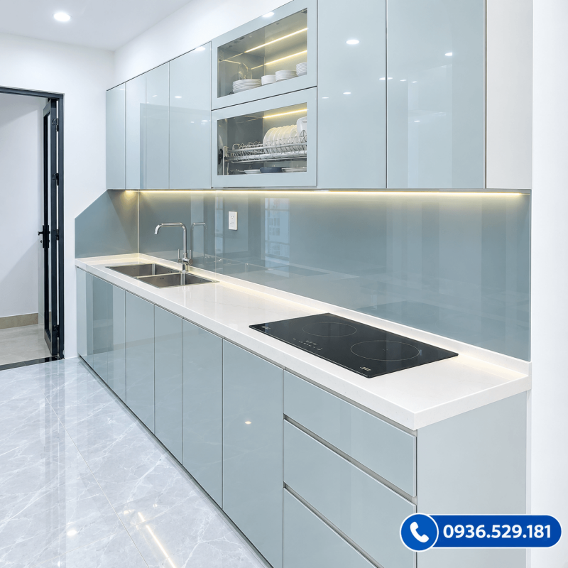 Tủ bếp nhôm tổ ong