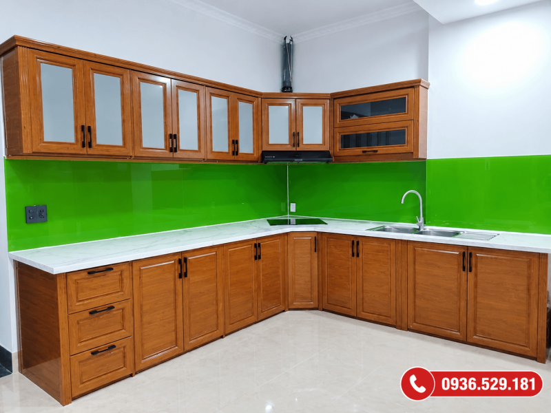 Tủ bếp nhôm kính giá rẻ