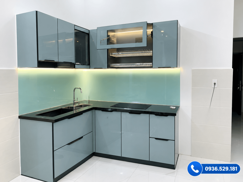 báo giá tủ bếp nhôm kính nhỏ