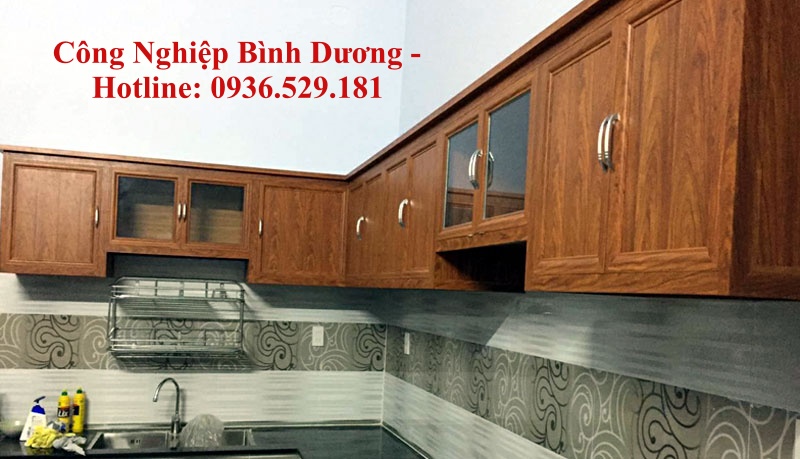 báo giá tủ bếp nhôm kính 