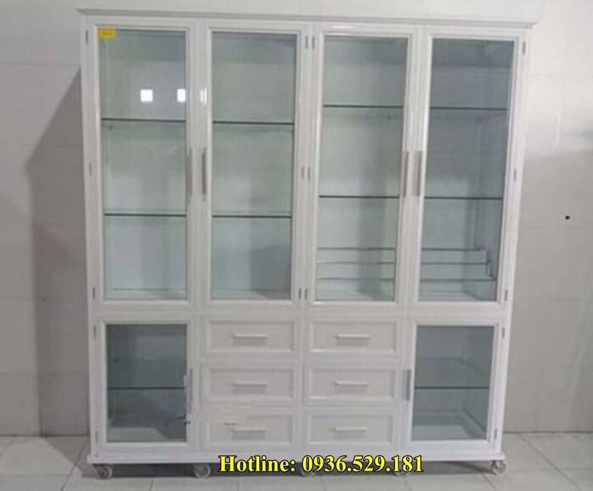 báo giá tủ trưng bày nhôm kính 