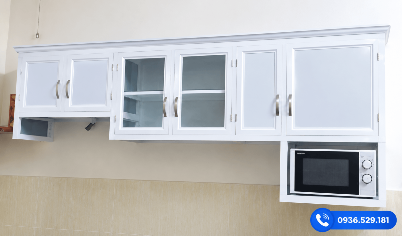 mẫu tủ bếp nhôm Mini 