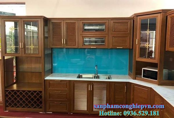 mẫu tủ bếp nhôm kính cao cấp đẹp bình dương