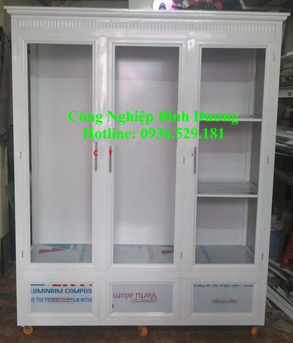 mẫu tủ quần áo nhôm kính 