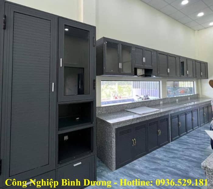 tủ bếp nhôm kính giá rẻ 