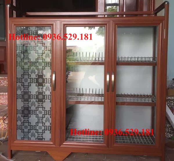 tủ chén nhôm kính