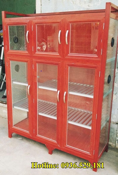 Tủ chén nhôm kính 