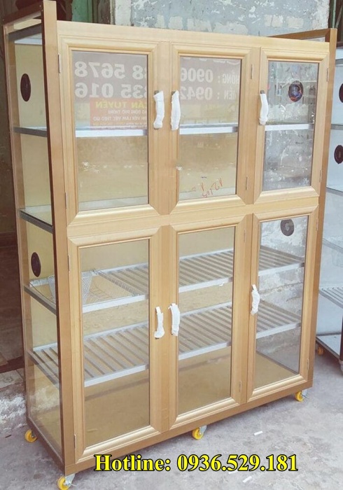 Tủ chén nhôm kính 