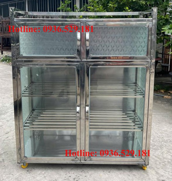 tủ chén nhôm kính