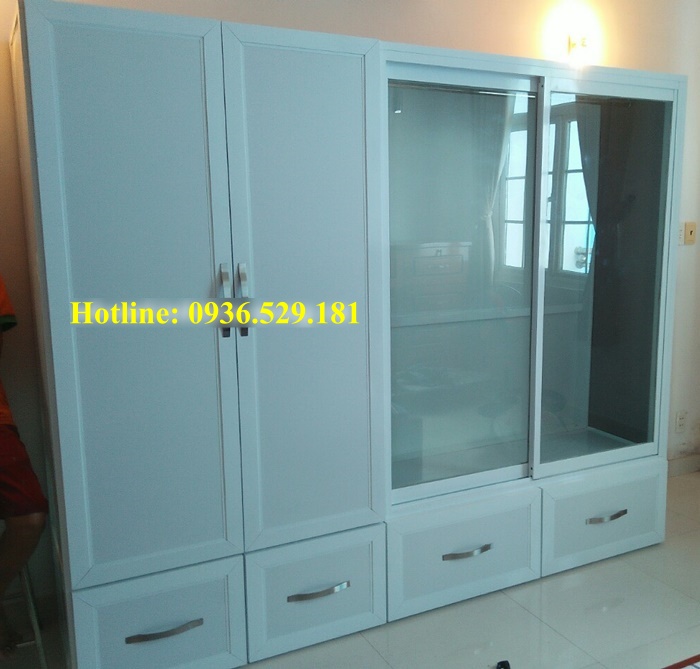 tủ quần áo nhôm kính
