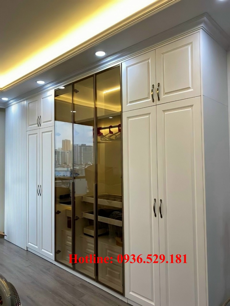 tủ quần áo nhôm kính